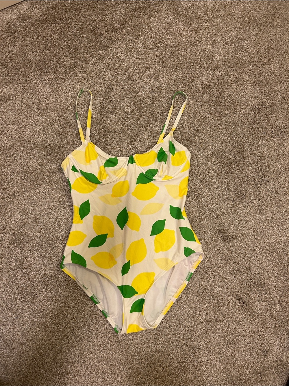 kate spade Lemon Print One-Piece Swimsuit in Yellow and Green
